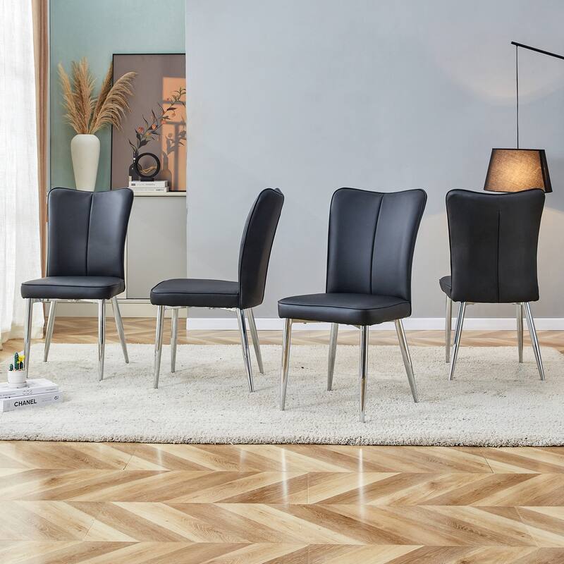 Modern Minimalist Dining Chairs with Comfortable Cushions and Stylish Metal Legs, Ideal for Various Rooms