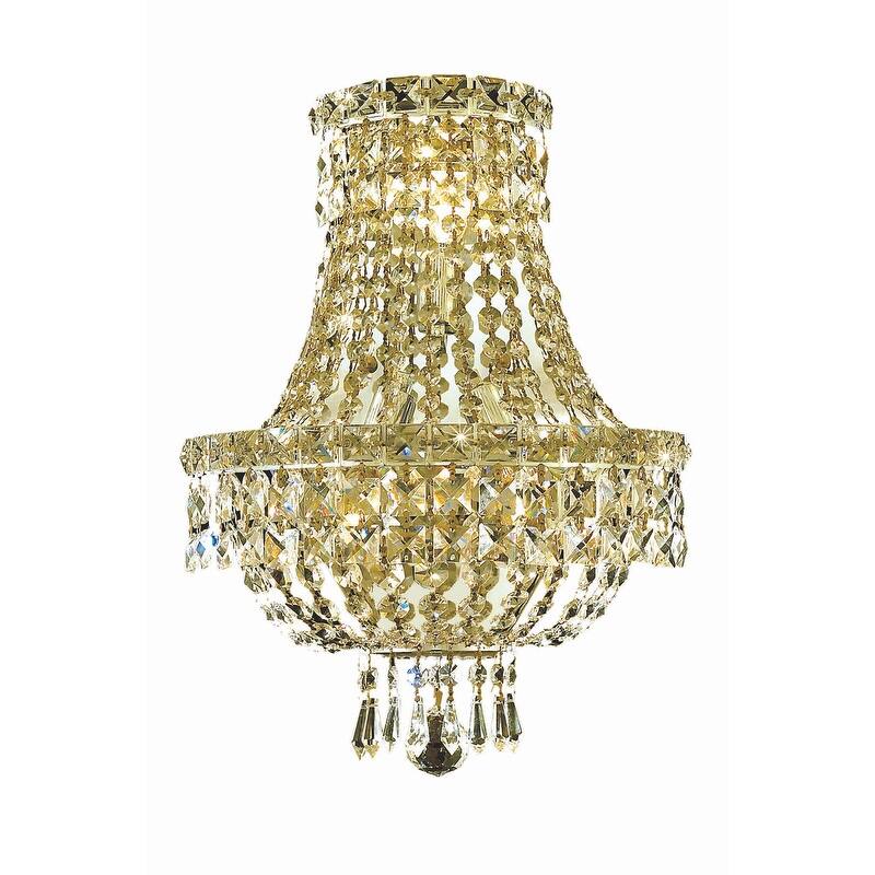 Somette Lavaux Royal Cut Crystal and Gold 3-light Wall Sconce - Lavaux Gold 3-Light Wall Sconce