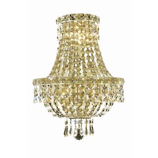 Somette Lavaux Royal Cut Crystal and Gold 3-light Wall Sconce
