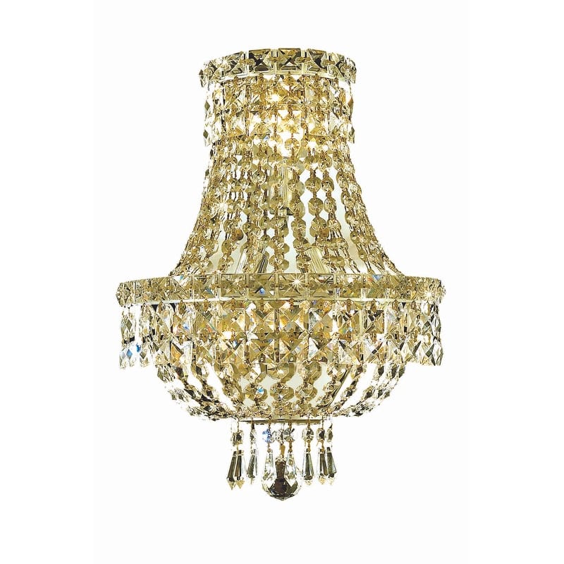 Somette Lavaux Royal Cut Crystal and Gold 3-light Wall Sconce