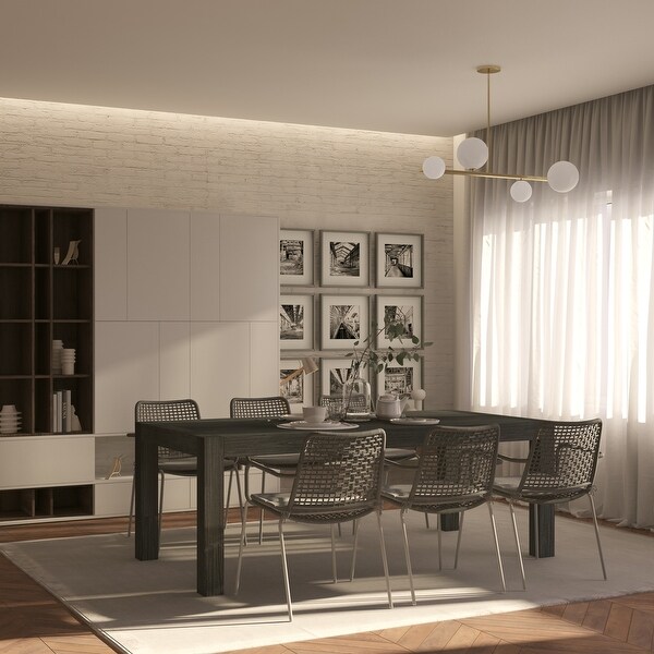 Midtown Concept Gard 7pc Indoor Wood & Rope Dining Set. Opens flyout.