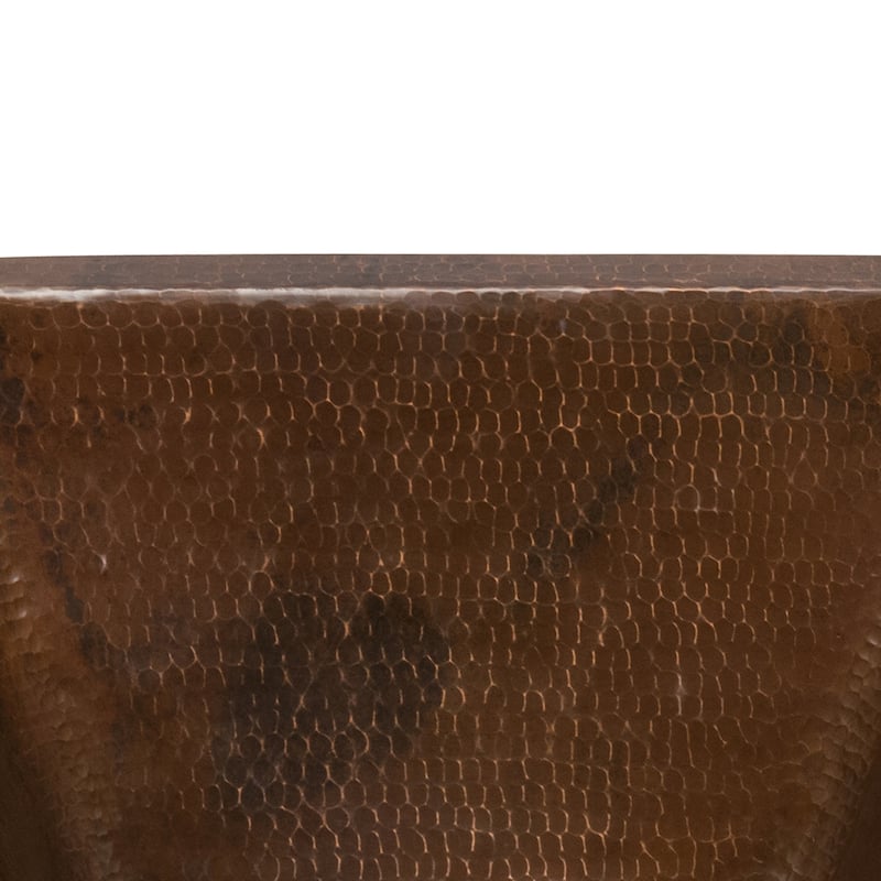 15-in Square Hammered Copper Bar/Prep Sink w/ 2-in Drain Opening (BS15DB2)