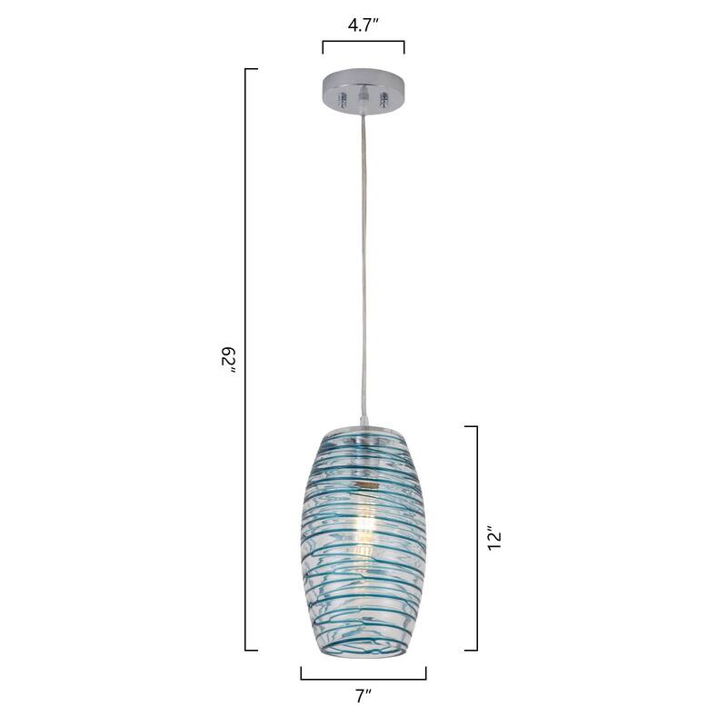Maxax 1 - Light Clear/Chrome/Blue Single Pendant