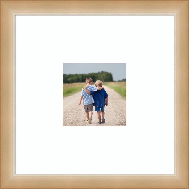 Eva Black Silver Narrow Framed Picture Frame, Photo Frame - 20x20 Matted to 8x8 - Eva Ombre Gold Narrow