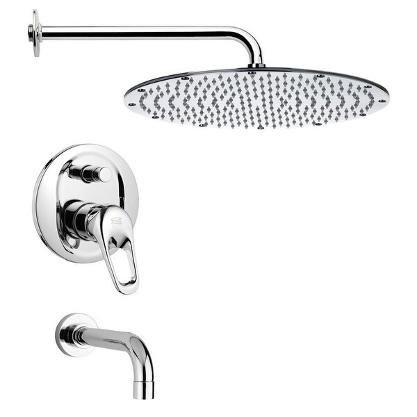 Nameeks TSF2136 Remer Shower Tub and Shower Trim Package with Single Function Rain Shower head - Chrome