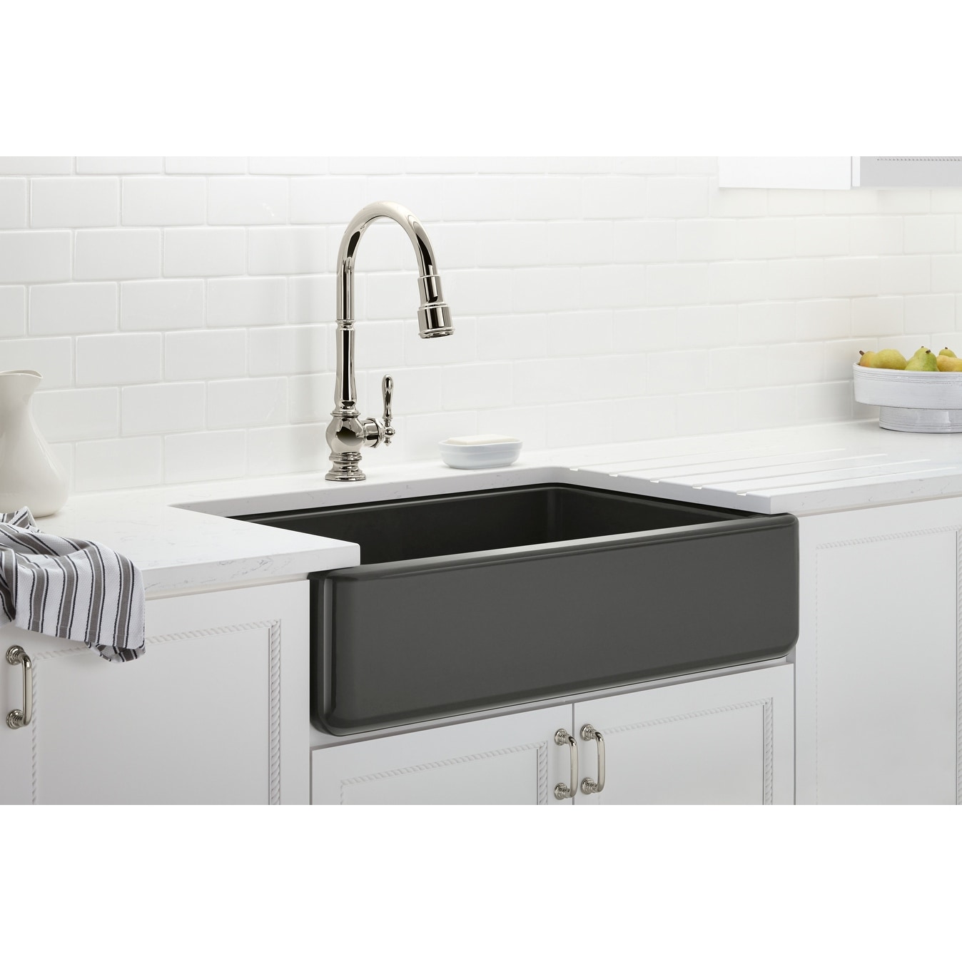 Kohler K 6489 Whitehaven 36 Single Basin Undermount Enameled Cast Iron Kitchen Sink With Self T A Front Kohler K 6489 Whitehaven 36 Single Basin Undermount Enameled Cast Iron Kitchen Sink With Self T A Front