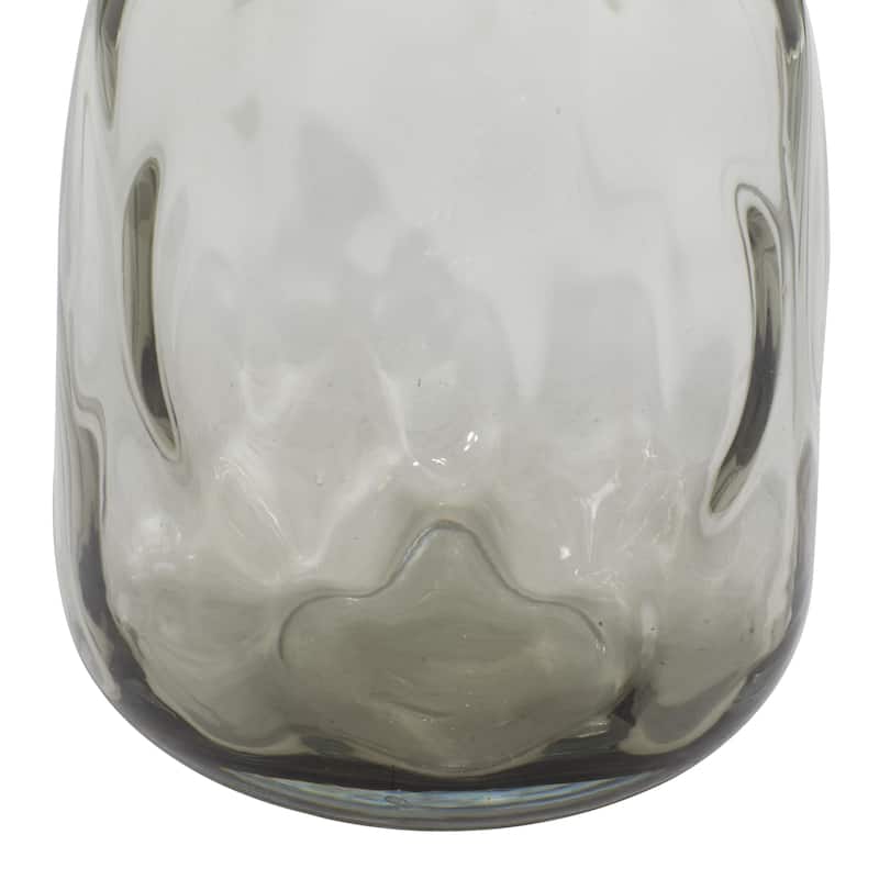 Tempered Glass Transparent Decorative Vase with Bubble Texture - Gray - Roche River Decor