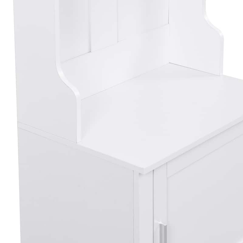 Wide Design Hall Tree with Storage and Bench, 4-IN-1 Multi-functional Entryway Bench with Coat Rack and Shoe Cubbies