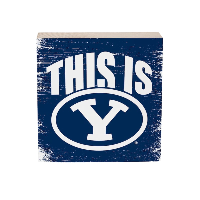 Brigham Young University Wooden Tabletop Mantel Shelf Sign