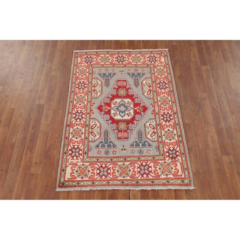 Kazak Foyer Rug Handmade Home Decor Wool Carpet - 3'5" x 4'9"