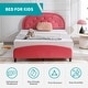 preview thumbnail 3 of 11, Mixoy Kids Bed with Crystal Tufted Headboard,Pink Princess Bed for Childs