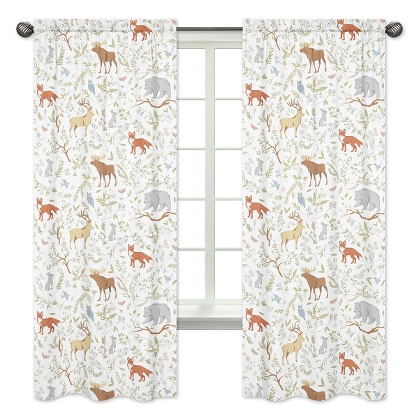 Sweet Jojo Designs Woodland Toile Cotton 84-inch Window Treatment Curtain Panel Pair. Opens flyout.
