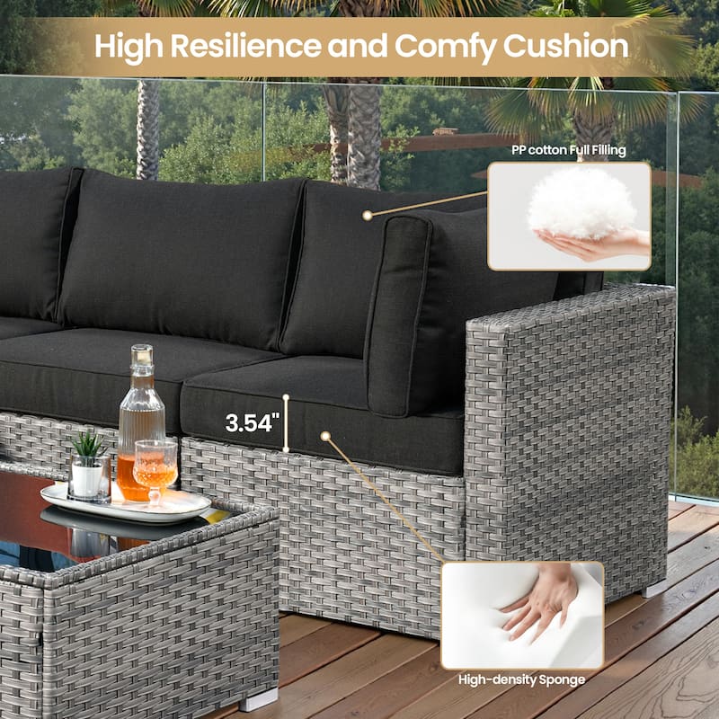 XIZZI 9-piece Outdoor Patio Furniture Sectional Sofa Set