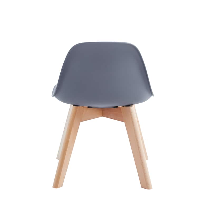 Porthos Home Brynn Kids Chair, Plastic Shell With Seat Cushion, Beech Wood Legs