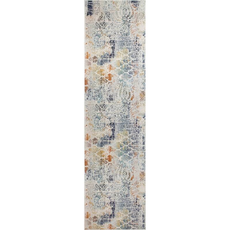Webster Low-Pile Todd Rug - 3'2" x 12'2" - Ivory/Orange