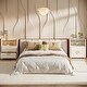 preview thumbnail 7 of 5, Modern Nightstand with Open Storage Shelf and 2 Drawers