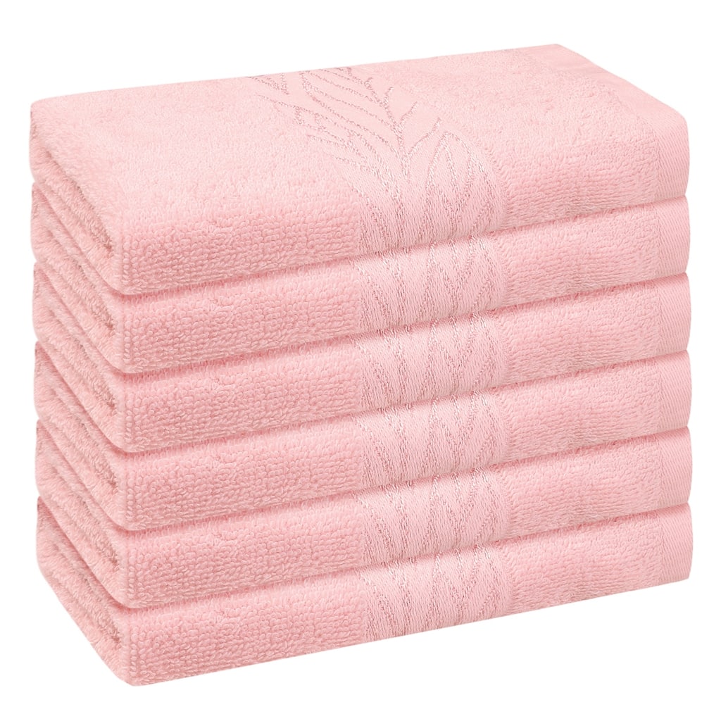 Cotton Bath Washcloths 6 Pack, Solid Breathable Face Towels, Multi-Purpose Wash Cloths for Bathroom 13" x 13"