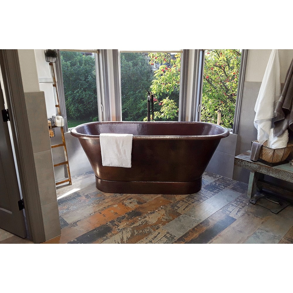 72-in Hammered Copper Modern Style Bathtub in Oil Rubbed Bronze (BTM72DB)