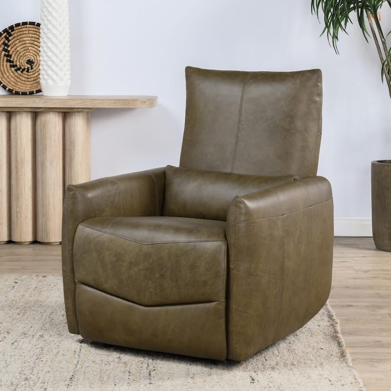 Classic Home Thaya Leather Power Recliner Chair - Earth Brown