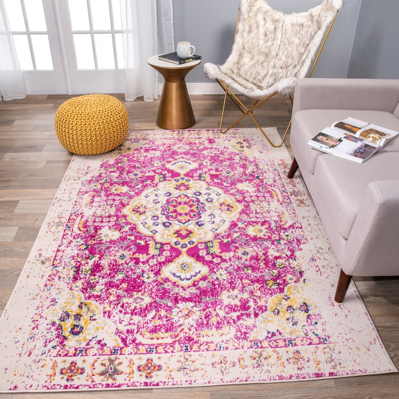 The Curated Nomad Sunset Bohemian Vintage Medallion Rug