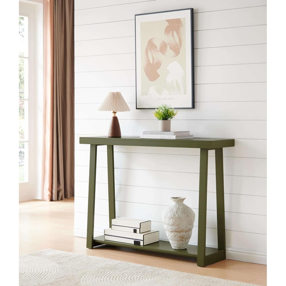 Emma Collection Wood 44" Modern Console Table with Shelf