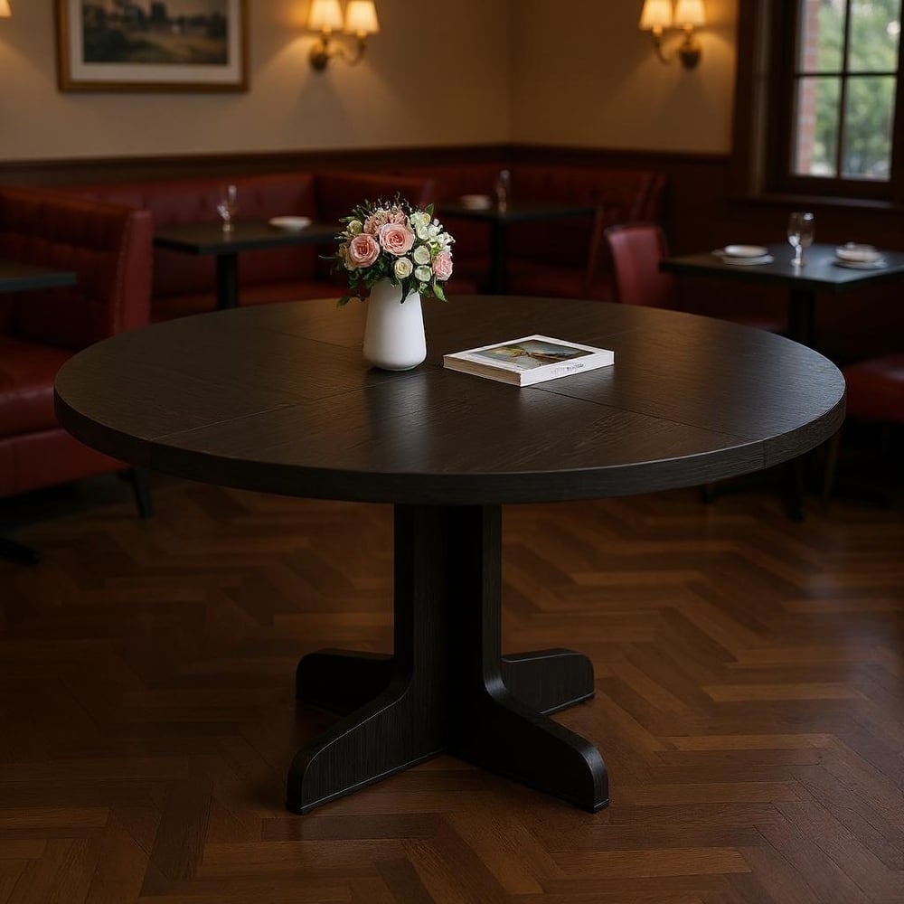 47 in Round Dining Table, with Wooden Tabletop