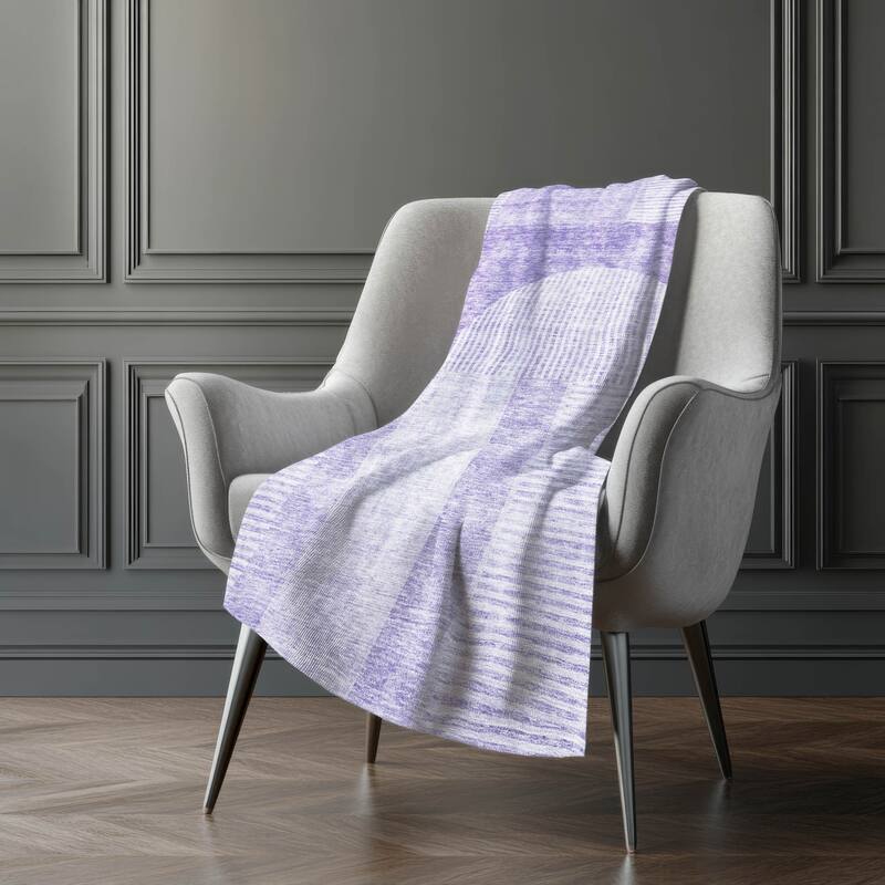 Premium Machine Washable Modern Geo Sherpa Throw Blanket