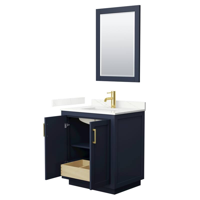 Miranda 30-inch Single Vanity, Quartz Top, 24-inch Mirror