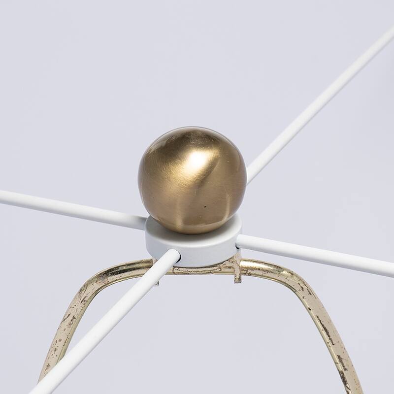 D15x26.7" White and Gold Alabaster Slab Table Lamp (Lamp Shade Assembly Required)