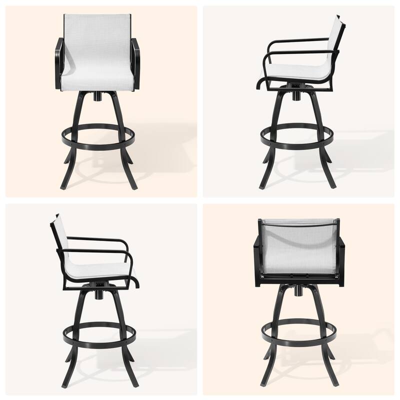 Outdoor Indoor All-weather Swivel Barstool Patio Bar Stools (Set of 2/4/6/8) - See Picture