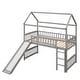preview thumbnail 17 of 19, Twin Size Loft Bed with Slide, House Bed with Slide, Espresso