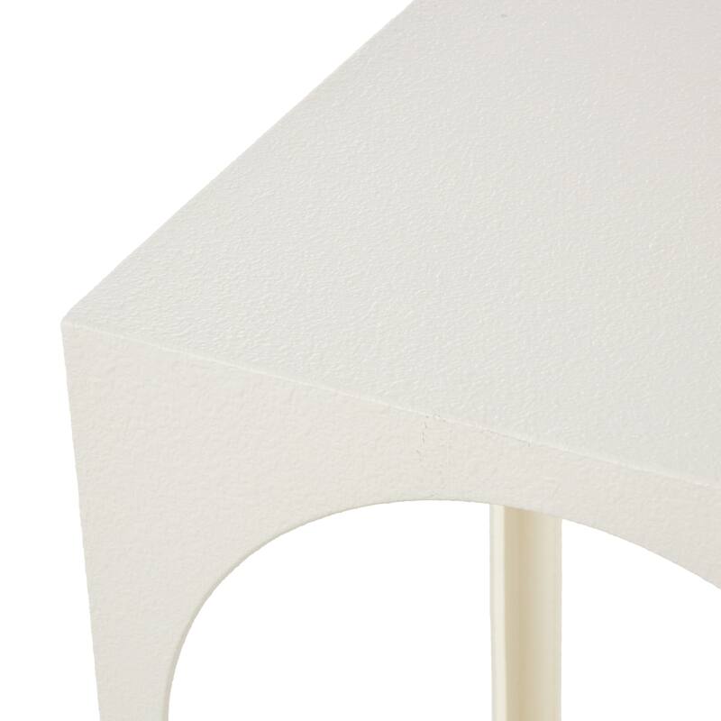 White or Black Metal Nested Side End Accent Table with Arched Cutouts (Set of 3)