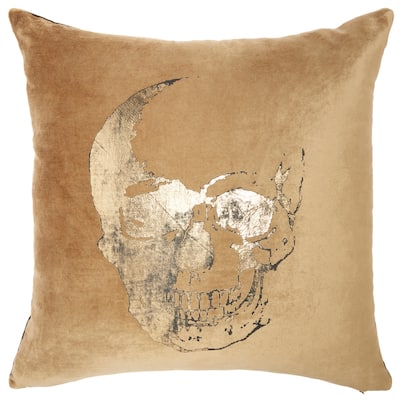 Mina Victory Sofia Beige/Gold Throw Pillow , ( 20" x 20" )