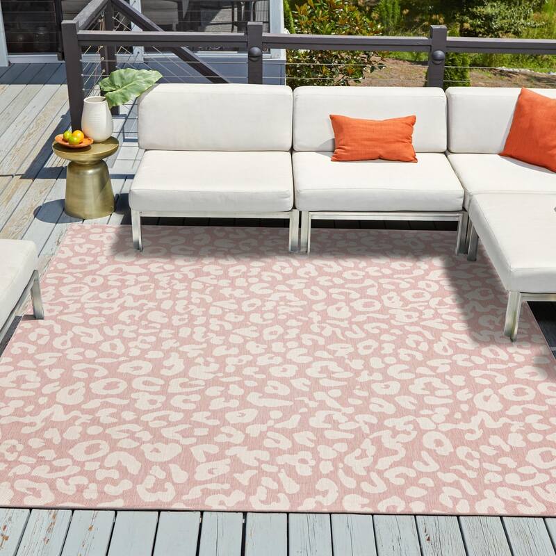 Outdoor Gallery Collection Area Rug - Pink Ivory - 10' Square