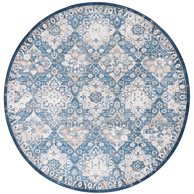 SAFAVIEH Orlando Lurana Modern & Contemporary Rug - 6'7" Round - Blue/Beige