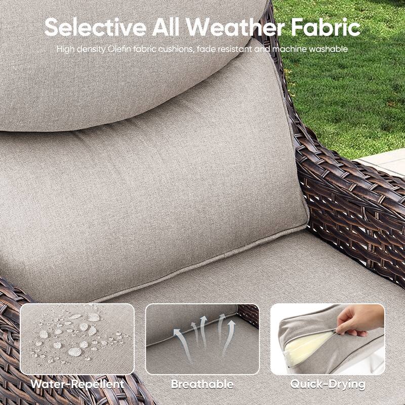 Outdoor Swivel Glider Chair Patio Chairs with 5-Inch Thick Cushions