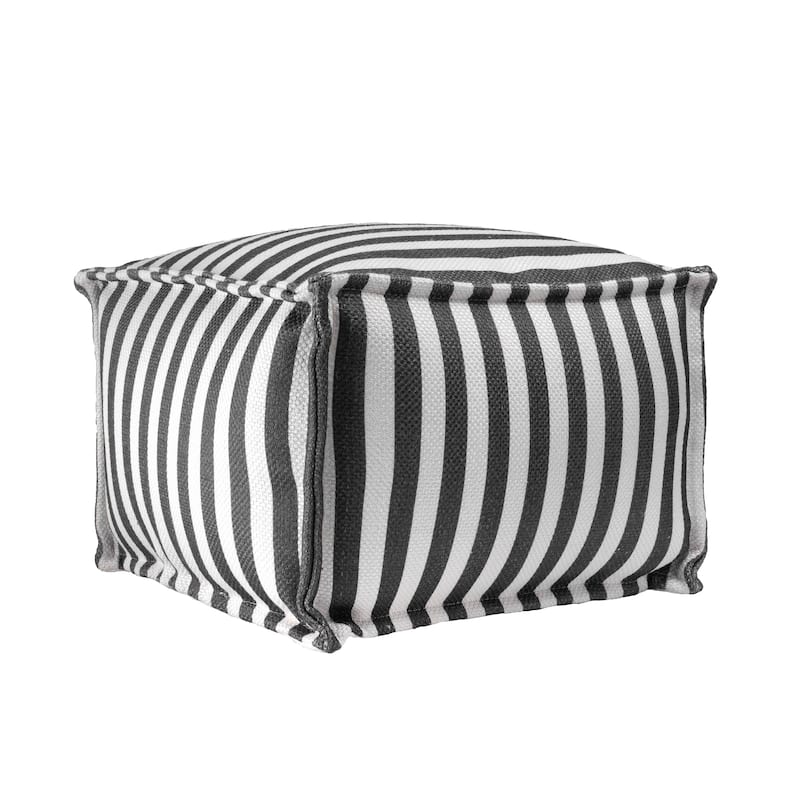 Nuloom Porto Printed Striped Indoor/Outdoor Ottoman Pouf