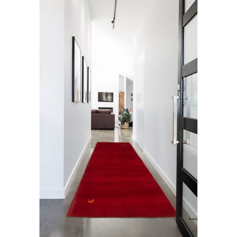 Kashkuli Gabbeh Red Rug 2'6" x 6'8" - 2'6 x 6'8