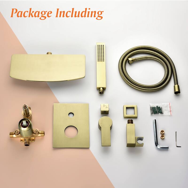 Wall Mounted Tub Filler With Hand Sprayer Waterfall Bathtub Faucet Modern Single Handle Tub Faucet Trim With Handheld Shower