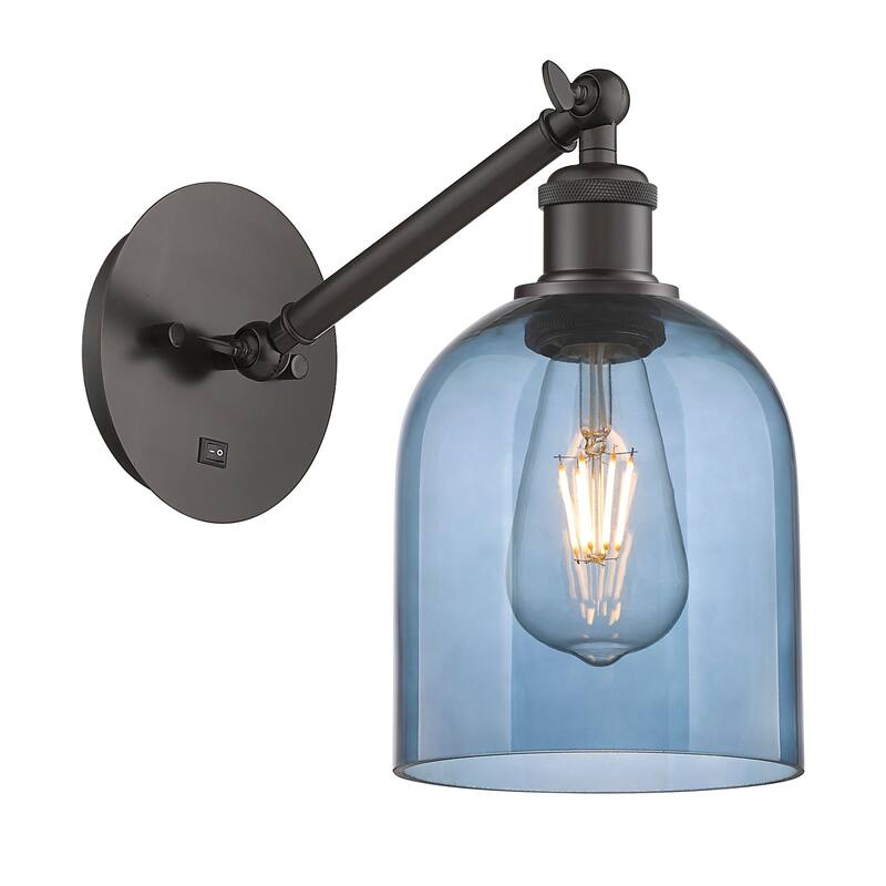 Innovations Lighting 317-1W-10-6 Bella Sconce Bella 10" Tall Wall - Oil Rubbed Bronze / Princess Blue