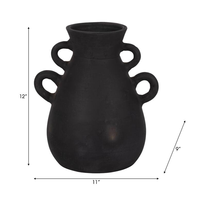 Sagebrook Home Terracotta Vase With 4 Handles, Amphora, Solid