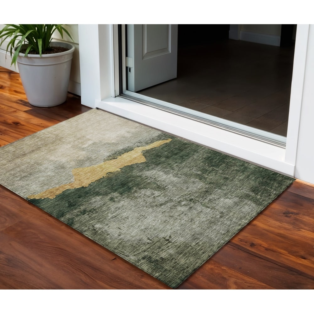 HomeRoots Abstract Transitional Rectangle Outdoor Rug