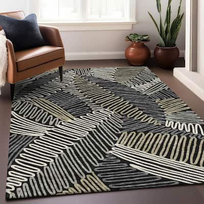 Premium Washable Super Soft Contemporary Leaf Mayfield Rug