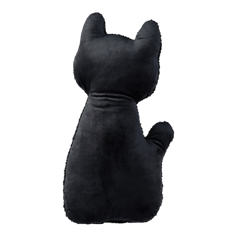 Glitzhome 18"H Halloween Hooked Ghost or Skeleton Cat Shaped Throw Pillow