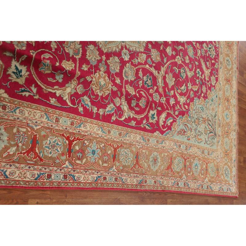 Tabriz Persian Vintage Rug Hand-Knotted Wool Carpet - 7'11"x 11'1"