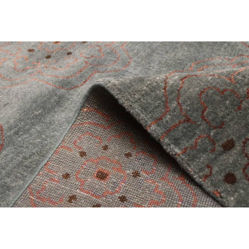 ECARPETGALLERY Hand-knotted Legacy Teal Silk, Wool Rug - 9'6 x 13'3