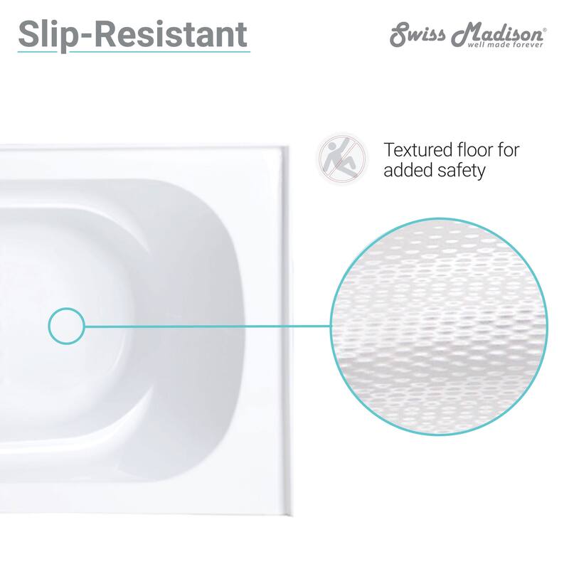Swiss Madison Alcove Soaking Tub with Apron Skirt 60/30 Right Hand - 60x30 Right