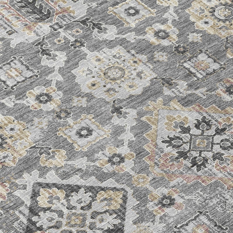 HomeRoots Floral Medallion Traditional Rectangle Outdoor Rug