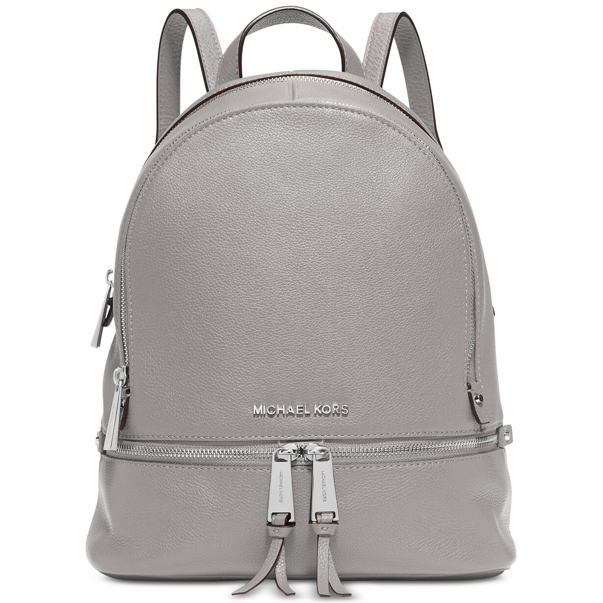 michael michael kors rhea zip logo pebble leather backpack