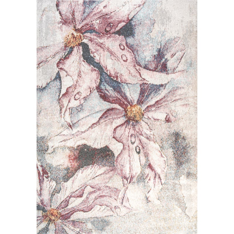 JONATHAN Y Balansat Modern Abstract Muted Flowers Area Rug - 4 X 6